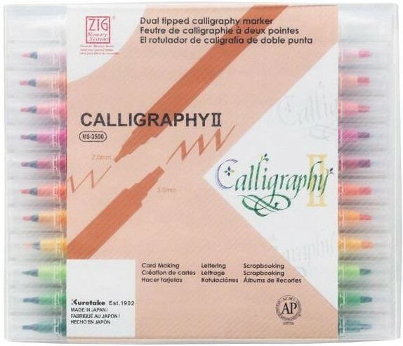 24 PACK Zig Memory System Calligraphy Dual-Tip Markers Scrapbooking Card Making