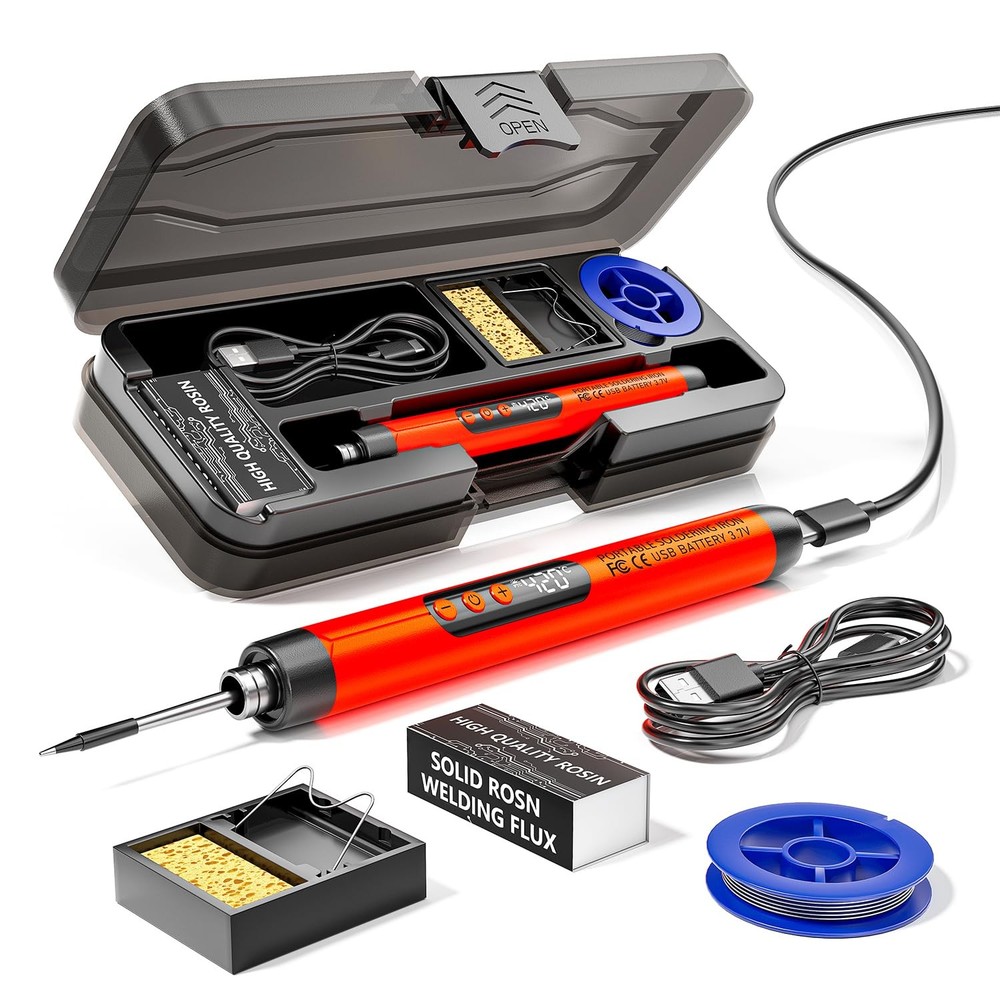 Portable USB Rechargeable Cordless Soldering Iron with Adjustable Temperature