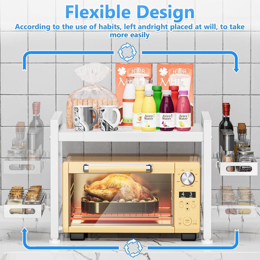 Above Microwave Rack - Adjustable Countertop with Spice Organizer