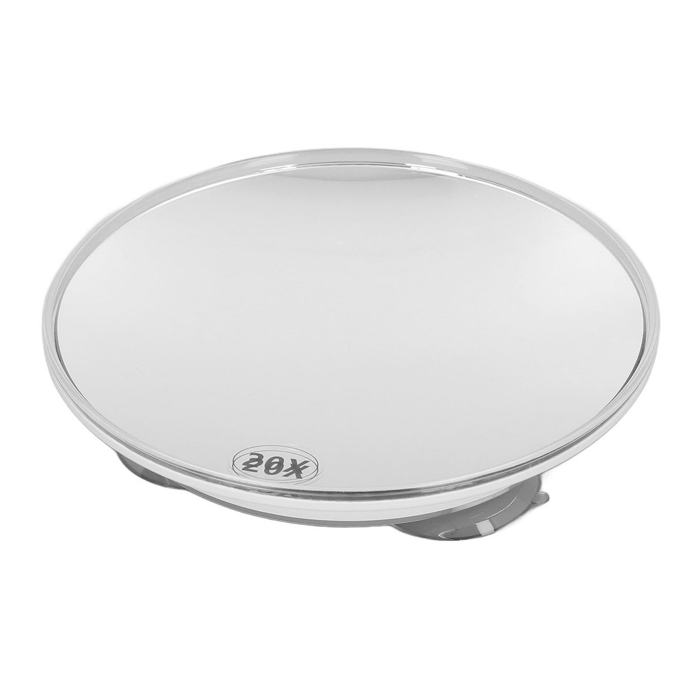 20X Magnifying Mirror With 3 Suction Cups Space Saving Round Strong Suction
