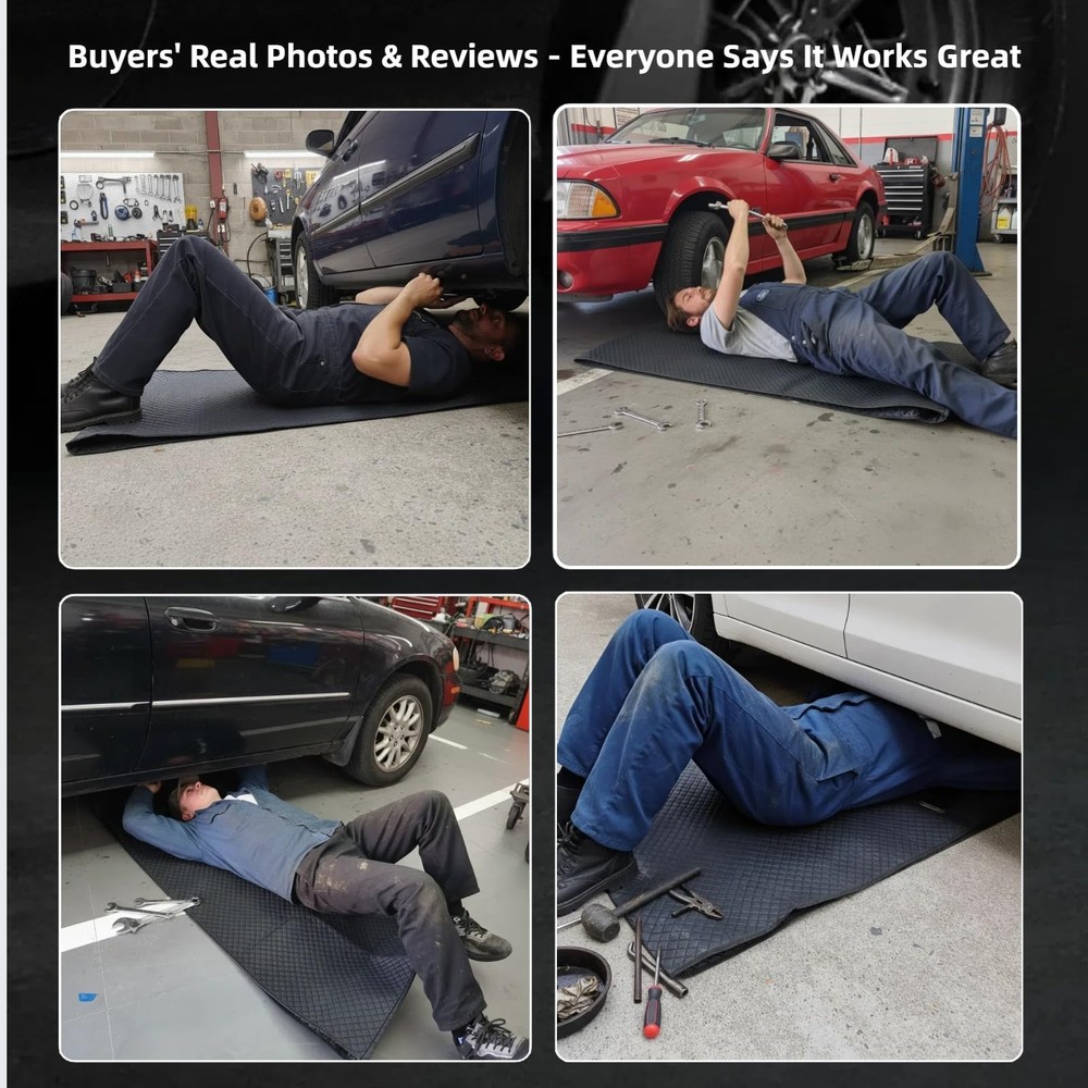 60x28 Mechanic Rolling Mat with Storage Bag for Easy Ground Work