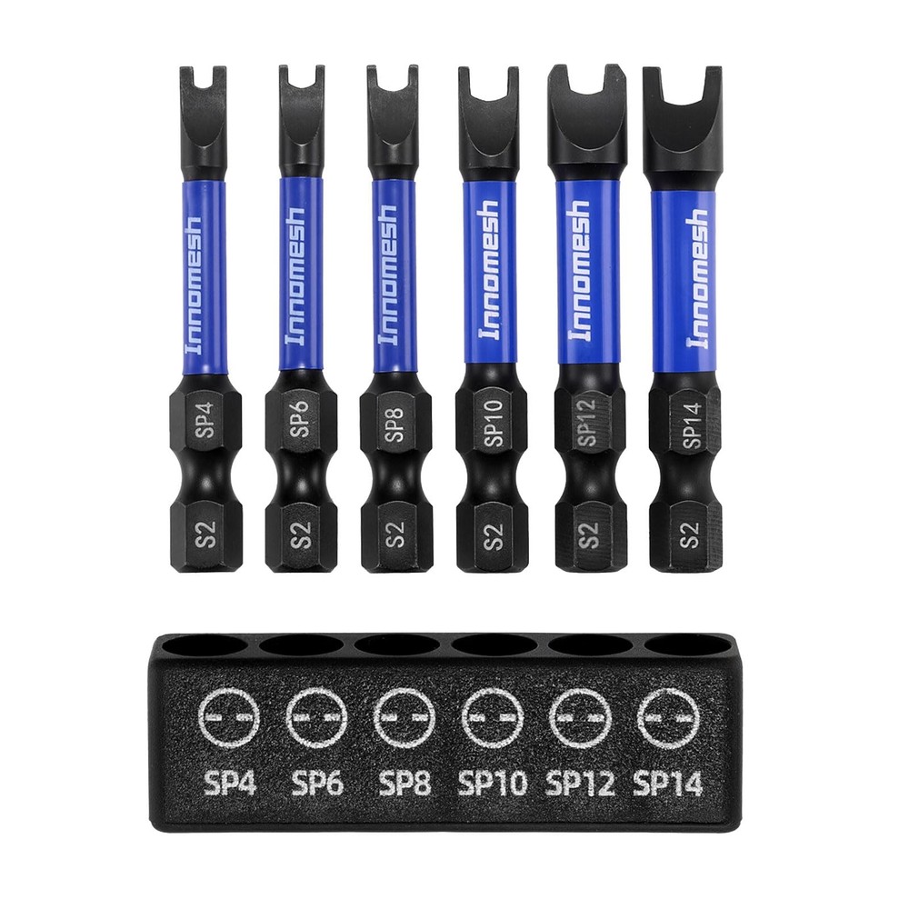 Magnetic Spanner Bit Set, 2" 6-Piece Security Bits SP4 SP6 SP8 SP10 SP12 SP14...