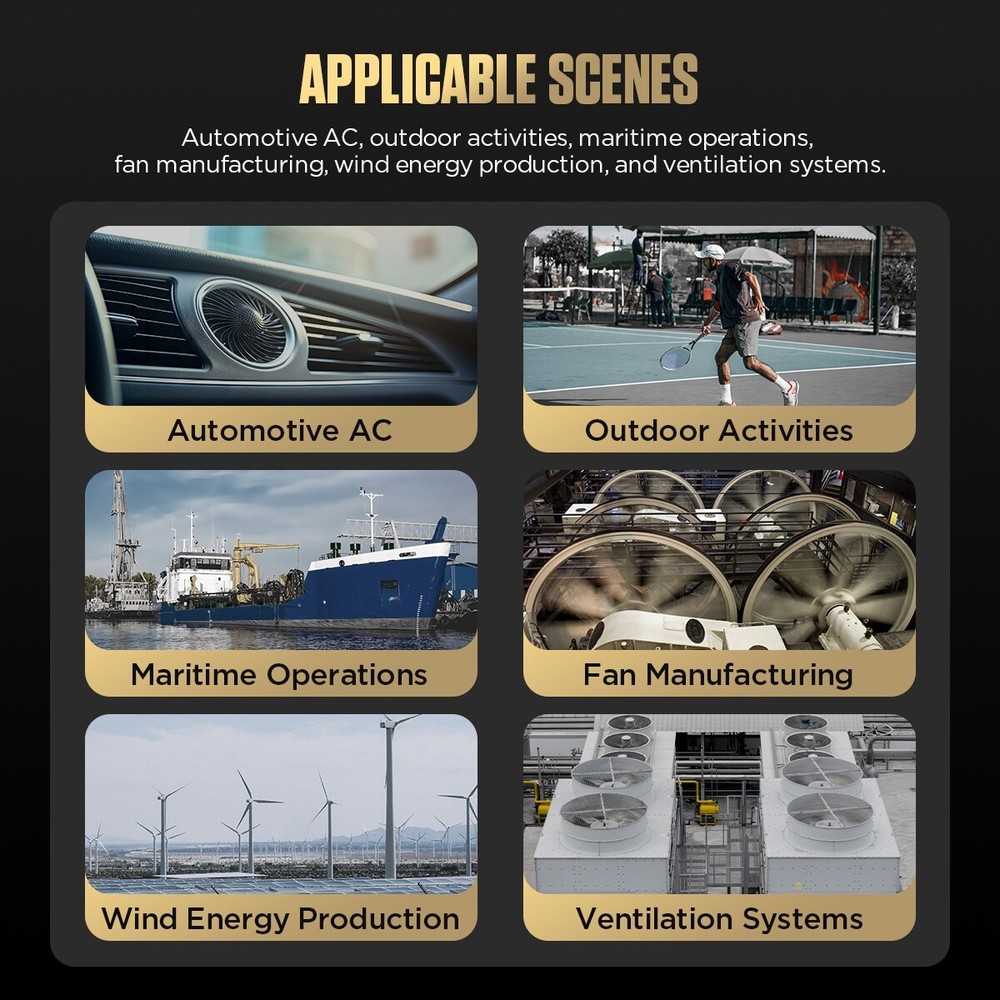 Handheld Digital Wind Speed CFM Meter Anemometer Wind Temperature Wind Chill