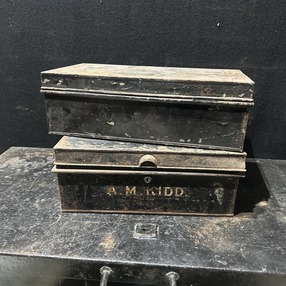 Vintage Deed Box / Metal Safe Tins X 2