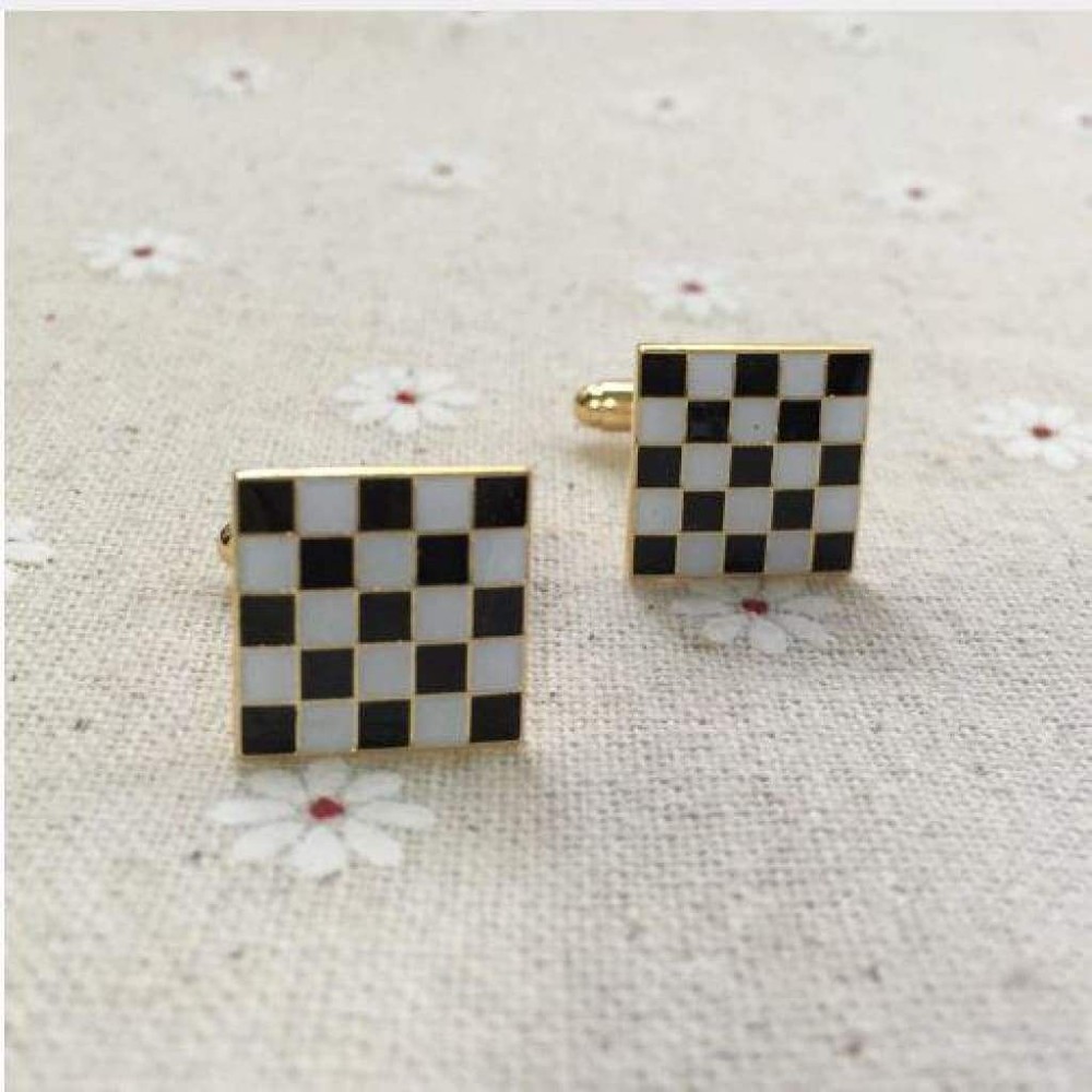Checkered Mosaic Pavement Masonic Cuff Links