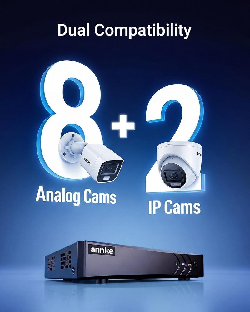 8CH Hybrid Security DVR with AI Detection