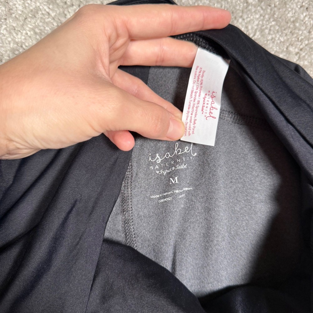 Isabel Maternity Active Capri Pants Crossover Panel Gray Women's Size M
