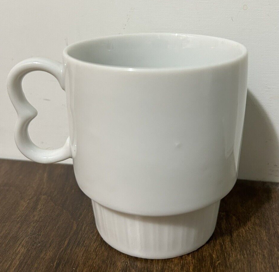 Vintage SI Japan Floral Stacking Mug Finger Handle MCM
