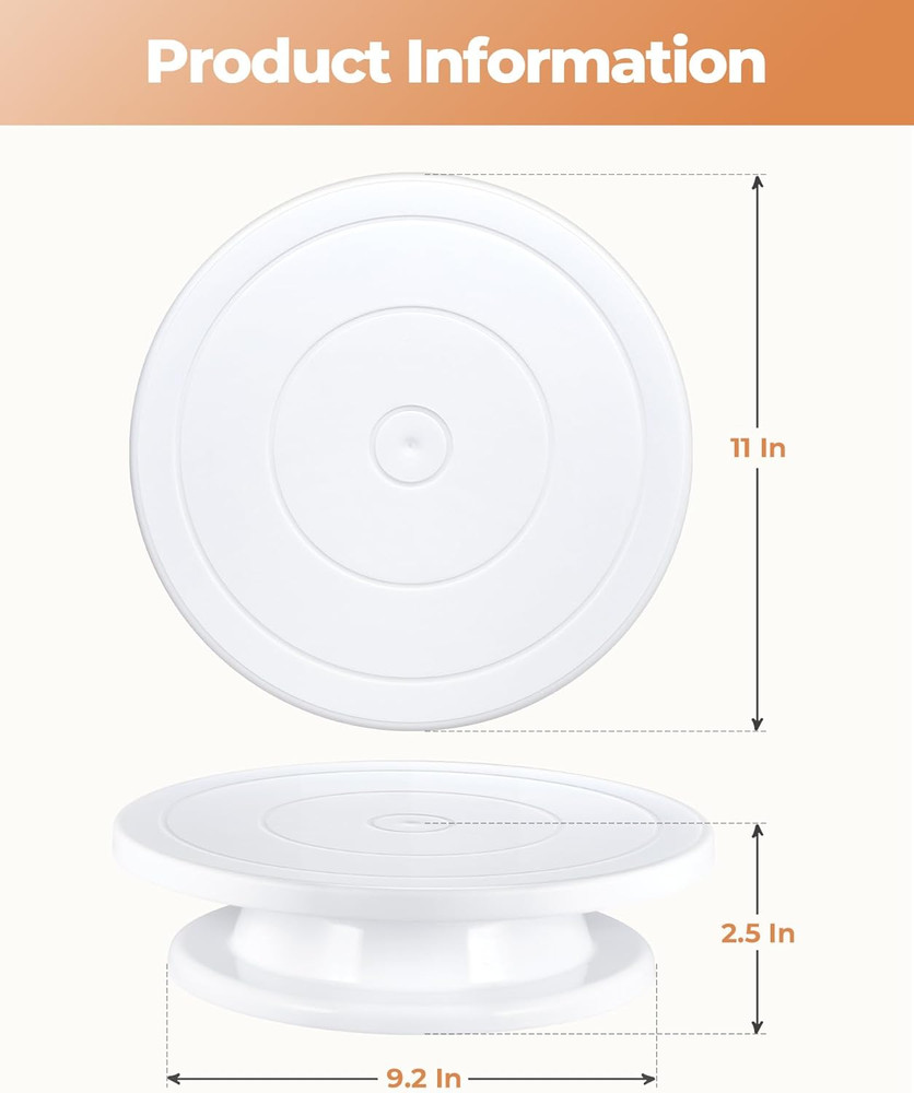 Cake Stand, 11 Inch Rotating Cake Turntable for Decorating, Display & Baking, Sm