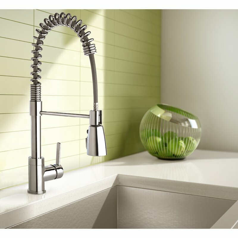 KEENEY ESSENTIALS COMMERCIAL KITCHEN FAUCET PULLDOWN PRO CP1 HANDLE WITH PLATE