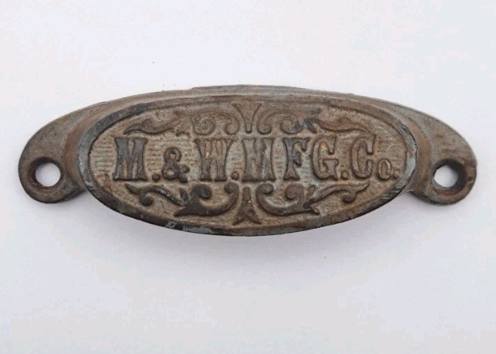 Antique Bin Pull Printers Drawer Pull M&W MFG.CO Handle Old Cast Iron Hardware