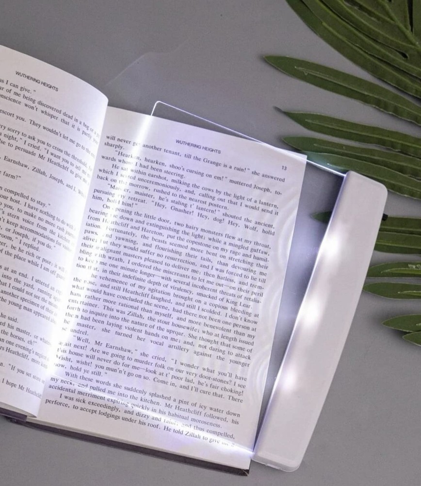 Flat Light for Reading in Bed at Night Clear LED Book Full Page Light Illumin...