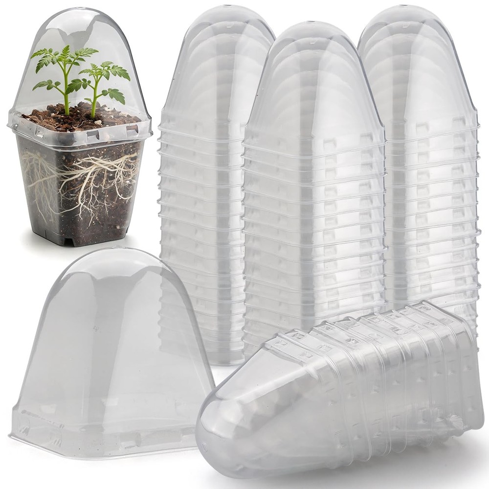 120 Pack Clear Humidity Domes, Transparent Seedling Domes