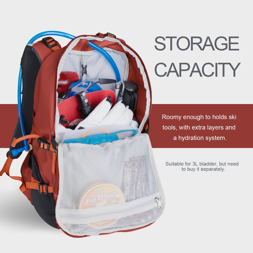 Ski Backpack, 22L Snowboard Travel Backpack 900D Polyester Waterproof for Sno...
