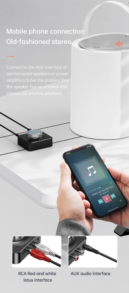 2-in-1 Wireless Bluetooth V5 Aux Audio Receiver Transmitter TF Card Reader G