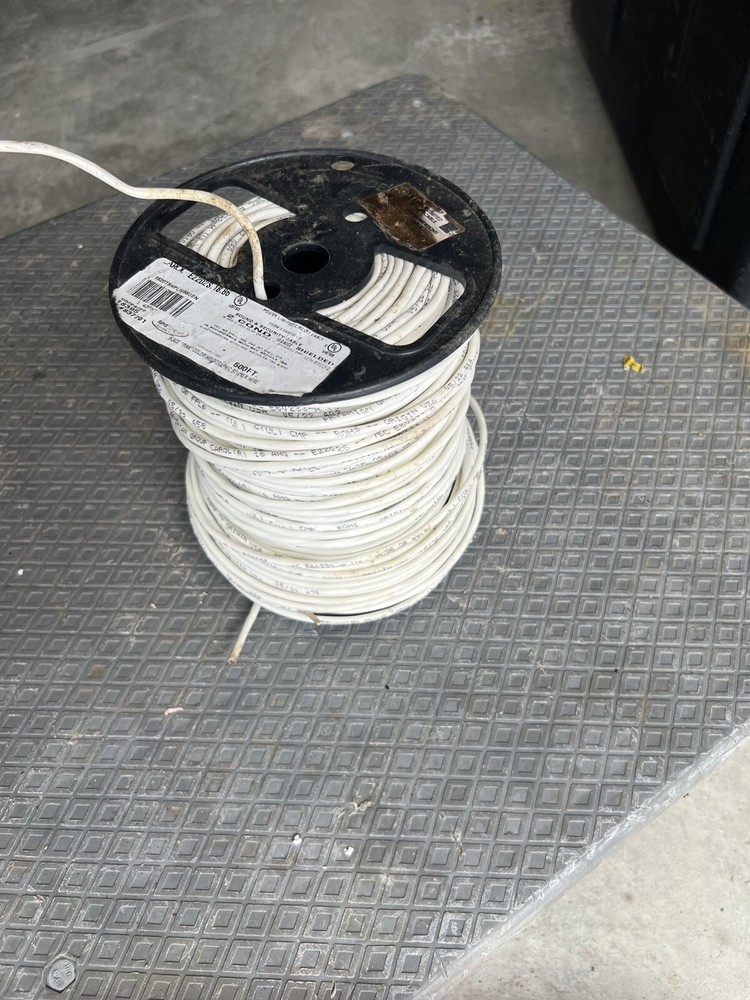 NEW CAROL E2202S.18.86 Data Cable,Plenum,2 Wire,White,500ft 4DPN7