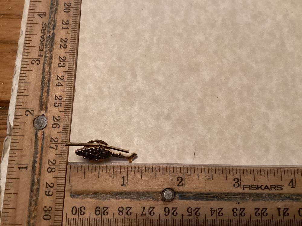 Gold Toned Helicopter Lapel Hat Pin