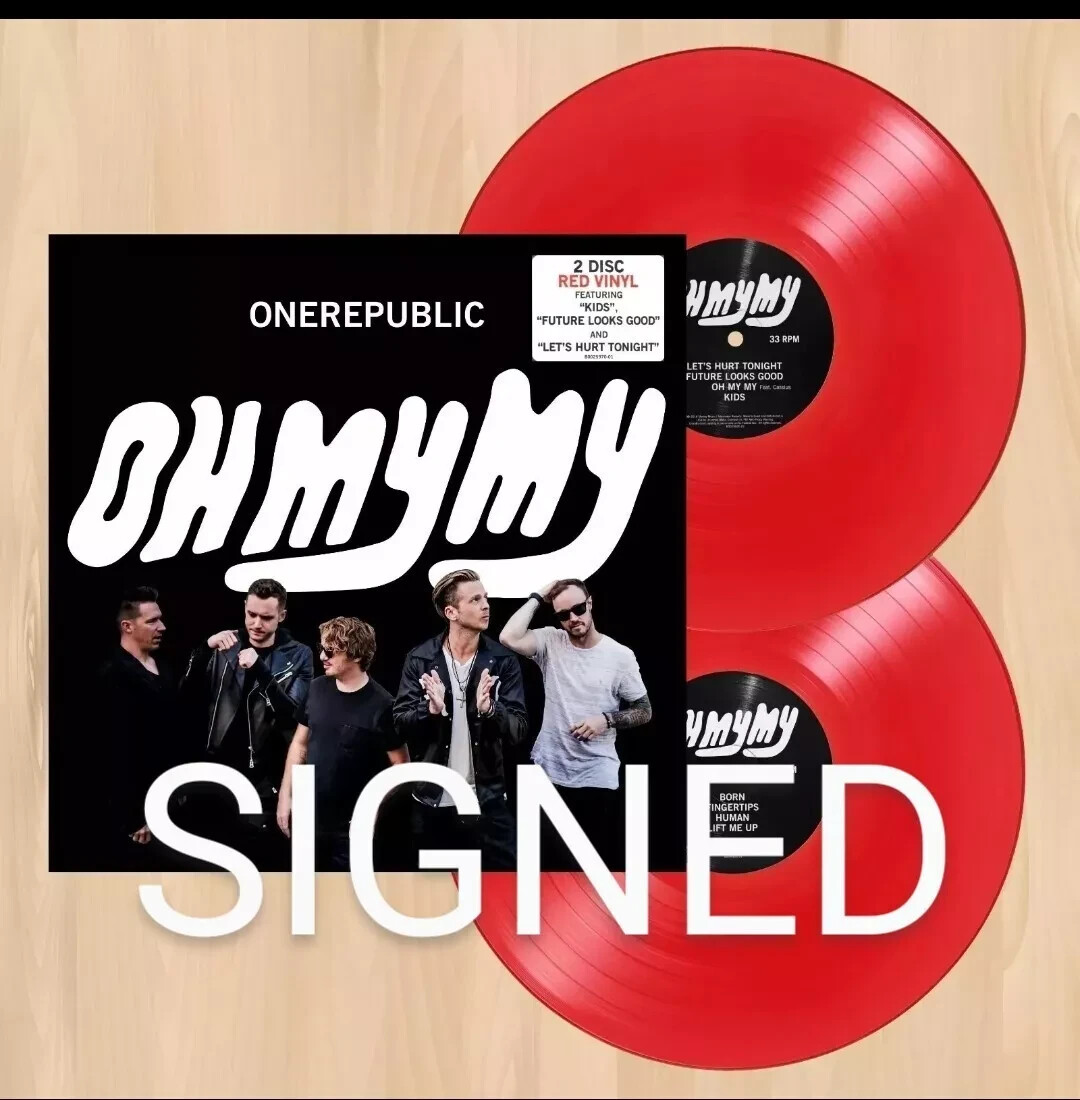 OneRepublic Oh My My Signed Vinyl Autographed Jacket SIGNED IN HAND