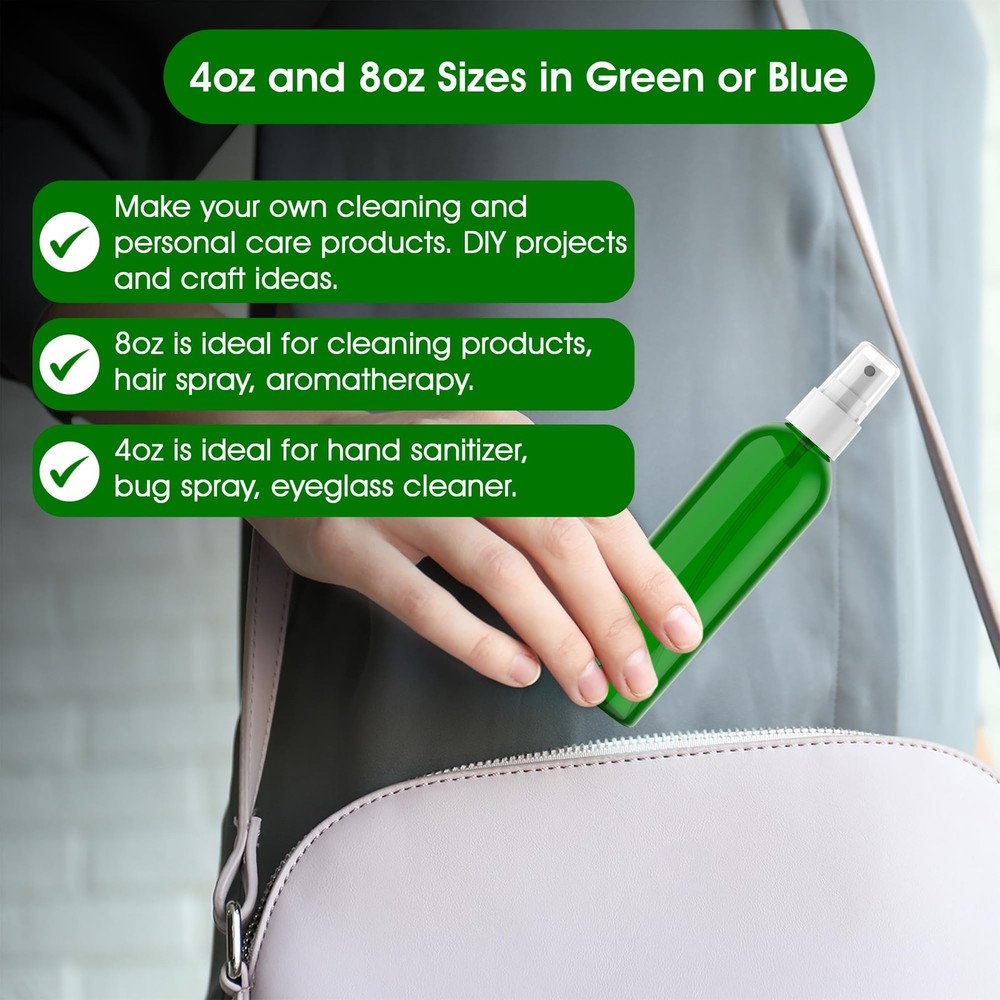 Empty Cosmo Round Bottles with Fine Mist Sprayer Plastic Refillable Container...