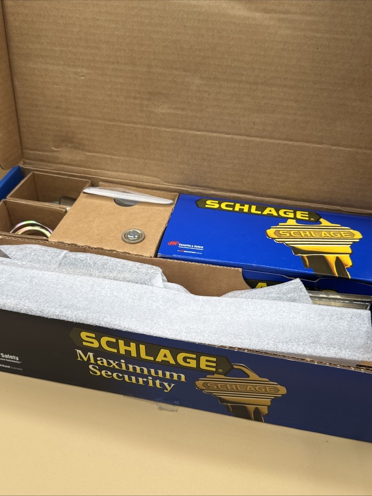 Schlage Maximum Security Deadbolt Lock Kit Solid Brass Cylinder Pick Resistant