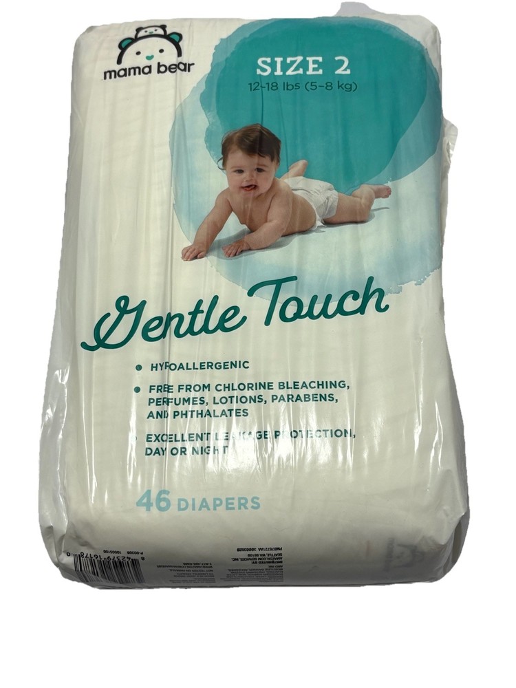 Mama bear~ Size 2, Gentle Touch, Hypoallergenic, 46 count, New
