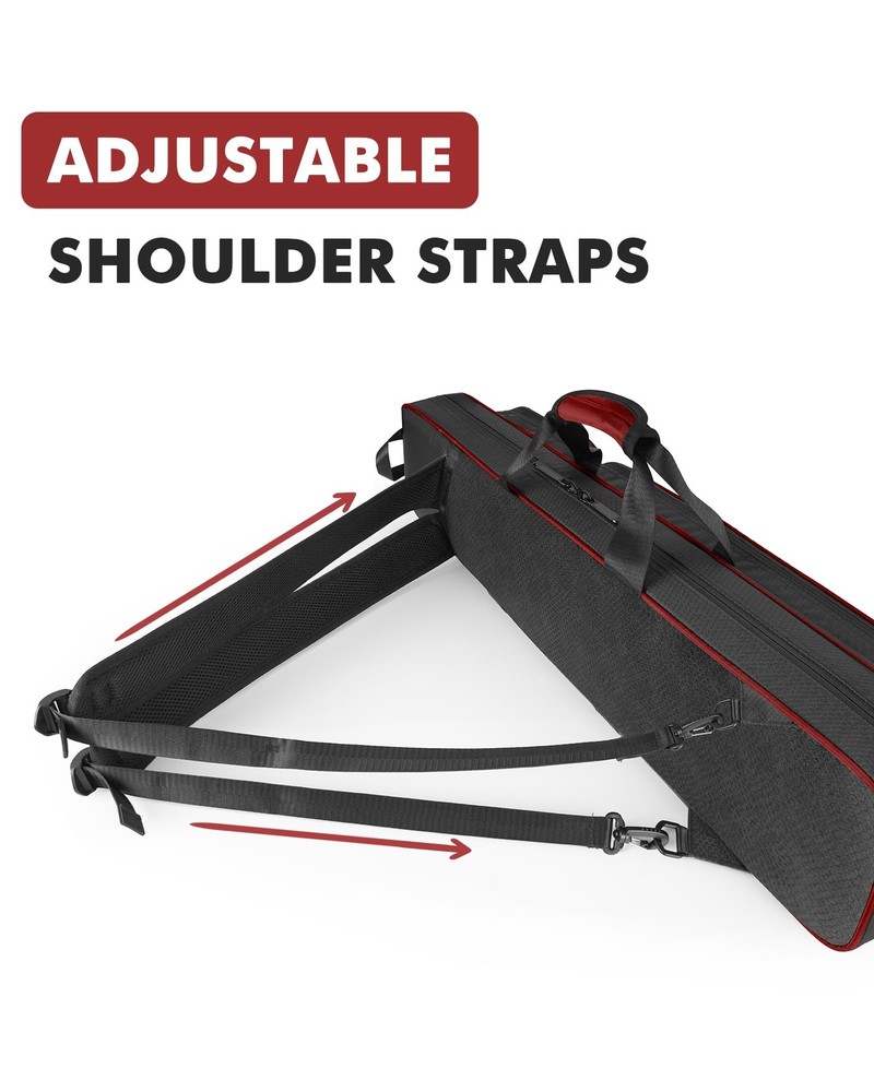 Pool Cue Case 4x5, Stick with Red/Black