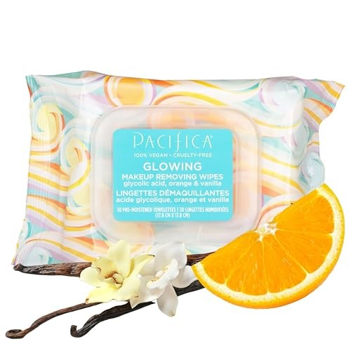 Pacifica Glowing Makeup Remover Wipes – With 30 Count (Pack of 1), Multi