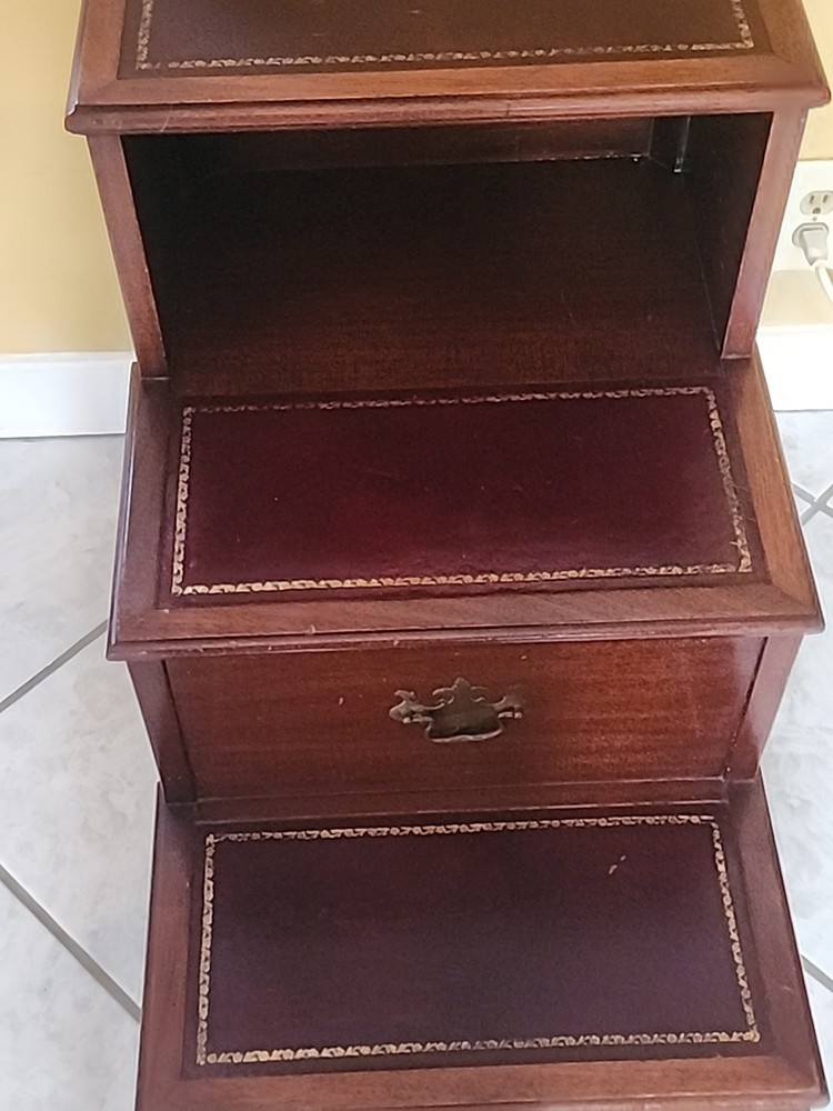 antique Mahogany library steps Stool Bed Stairs