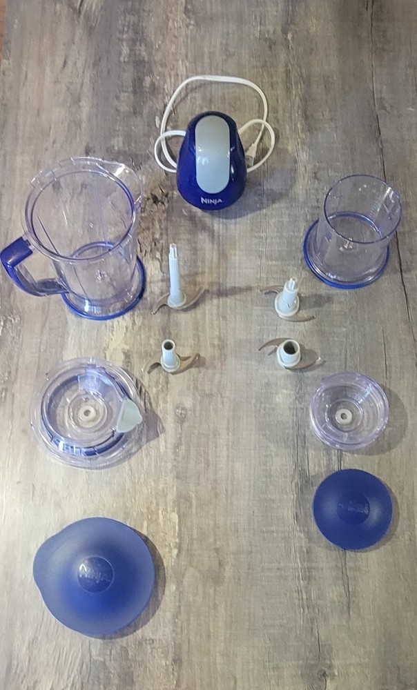 Ninja Storm Master Prep Pro 450W Blender & Food Processor System Lids  Blue EUC