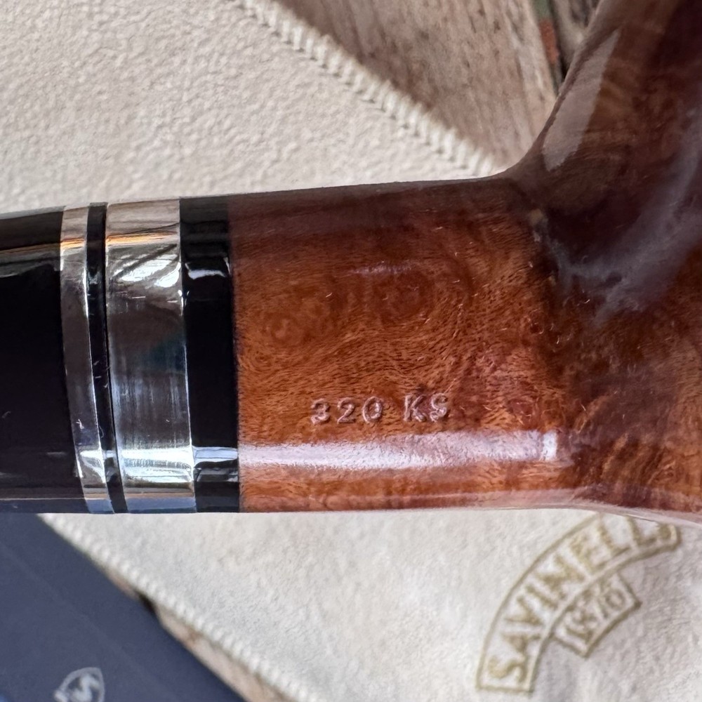 Savinelli Minerva Smooth Natural Author (320 KS) 6mm Filter Pipe - NEW