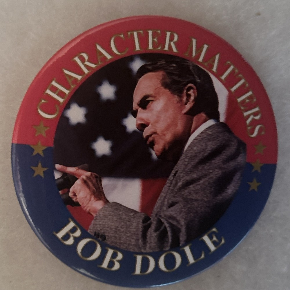 Character Matters Bob Dole  3” pinback button pin
