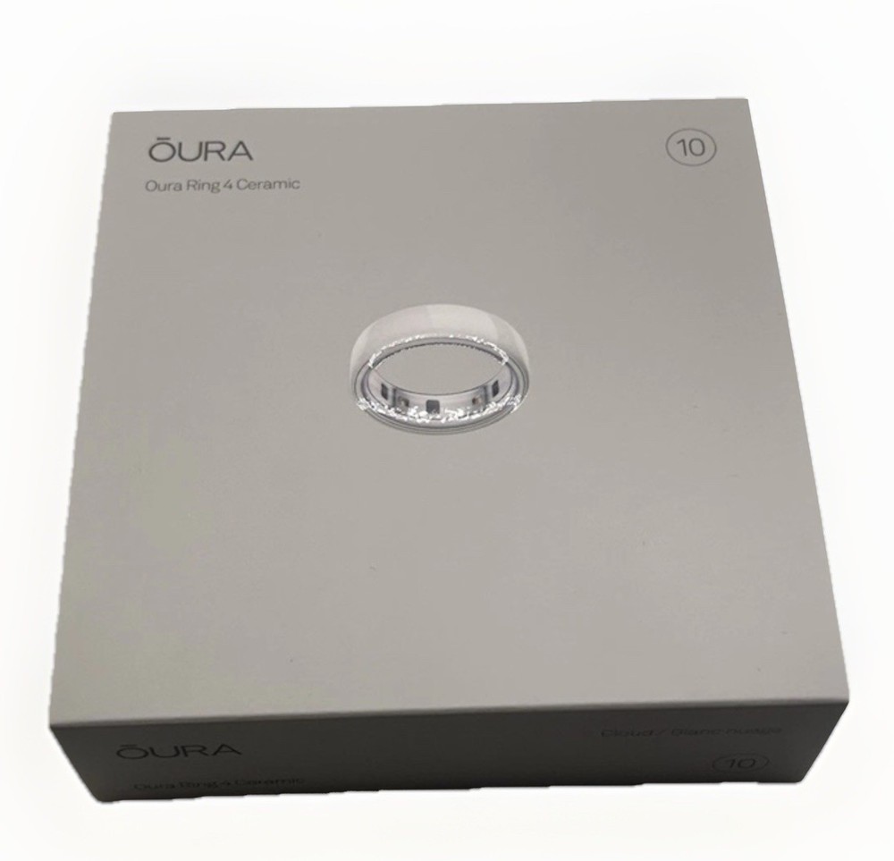 New Oura Ring Gen 4 Ceramic Cloud/White Size 10 Smart Ring Sealed
