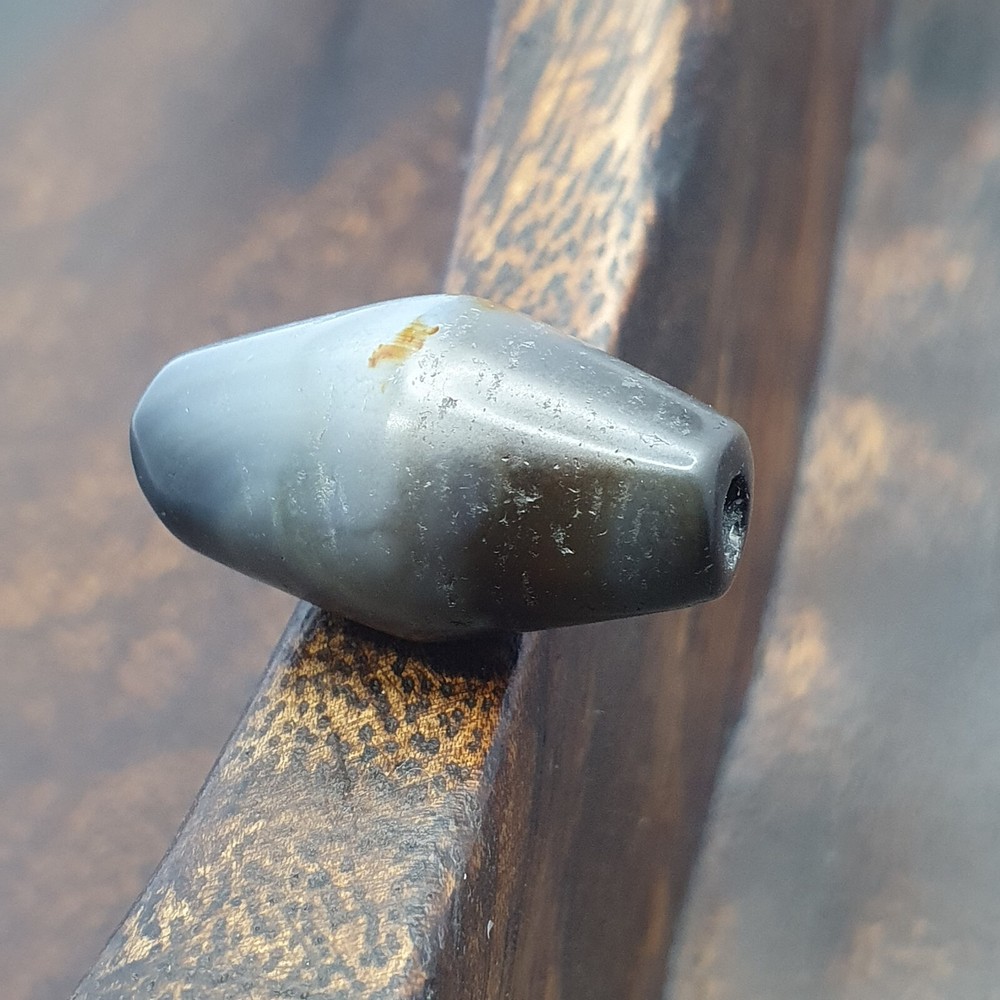 Antique Persian Himalayan Blue Chalcedony Agate Bead