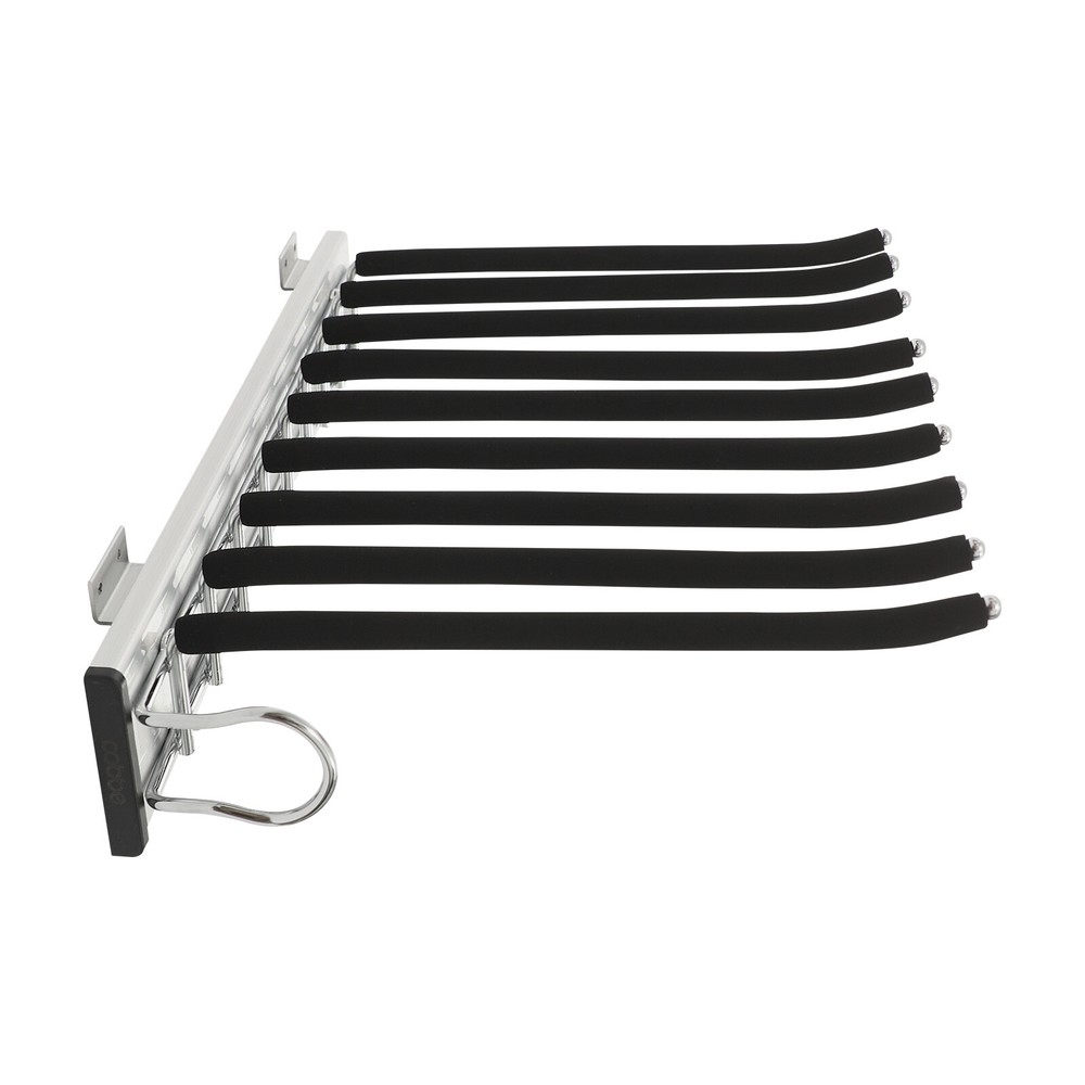 Heavy Duty Wardrobe Pull-out Trouser Rack w/Silent Rail Left Mounting Steel Rack