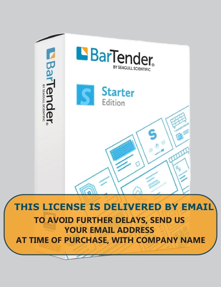 Seagull Scientific Bartender Starter Workstation license + Unlimited printer