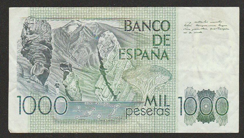 1979 (82) SPAIN 1,000 PESETA NOTE