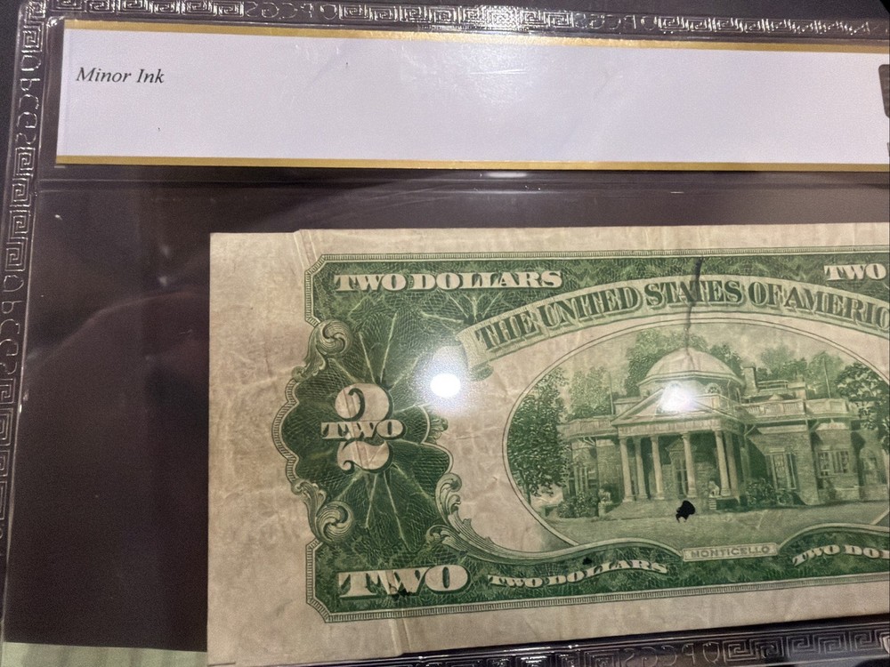 1928C $2 Legal Tender Gutter Fold Error Note Graded PCGS Very Fine 30