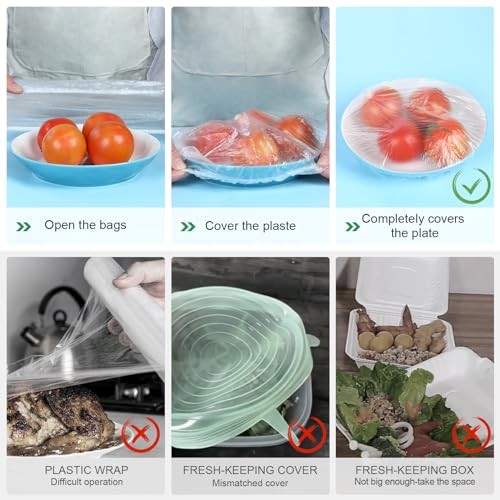 100 Boxed Bowl Covers Bread Proofing Large Plastic Wrap for Diameter 13" 100pcs