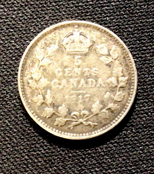 1917 Canada 5c Silver! ENN Coins