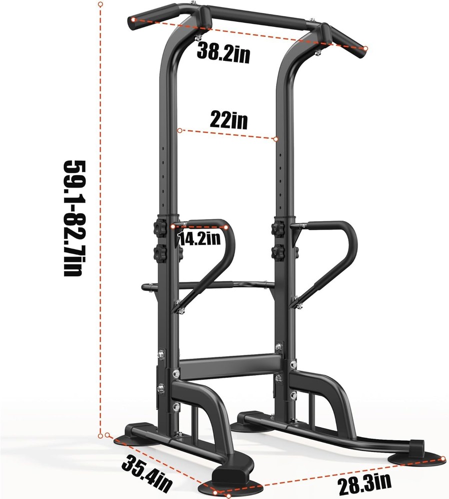 Multi-Function Power Tower 11 Height Adjustable Pull Up Bar and Dip Station US