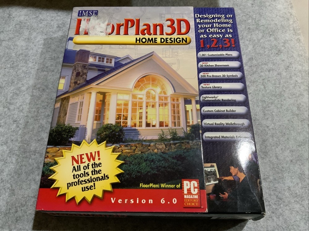 IMSI FloorPlan 3D Home Design 6.0 Windows 95/98/2000 Software New In Box