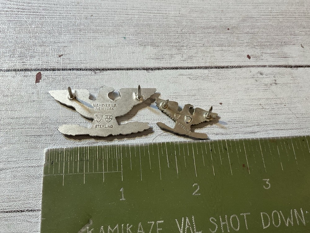 ORIGINAL VINTAGE US COLONEL EAGLE PAIR - STERLING