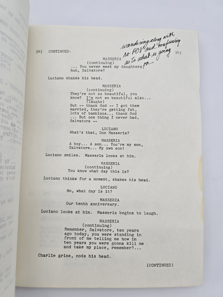 UNDERWORLD, U.S.A.: PART ONE / Abram S. Ginnes 1976 Unproduced Screenplay Script
