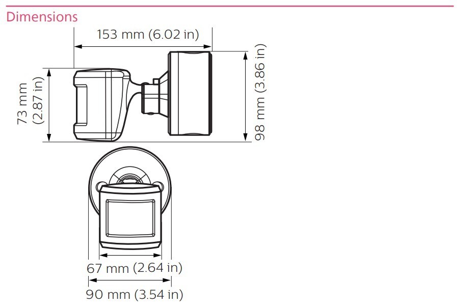 Philips Dynalite DUS90CS Wall/ceiling Mount 90° Multifunction Sensor