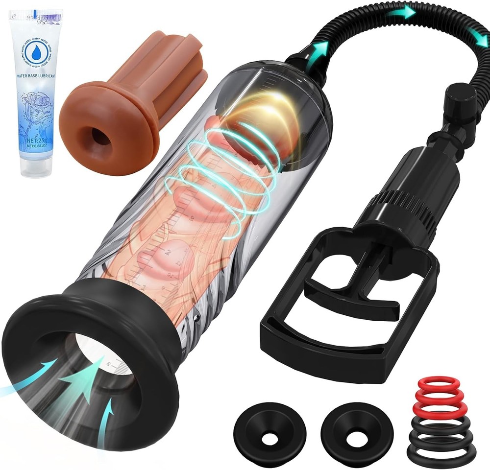 Customizable Penis Vacuum Pump: 3 Suction Sleeves for Enhanced Erection Size