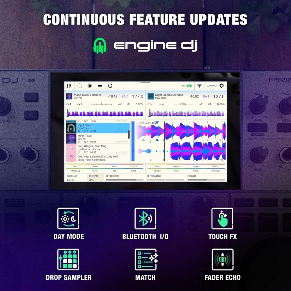 Compact PRIME GO+ DJ Controller with 7" Touch Screen & 100+ Million Track Access