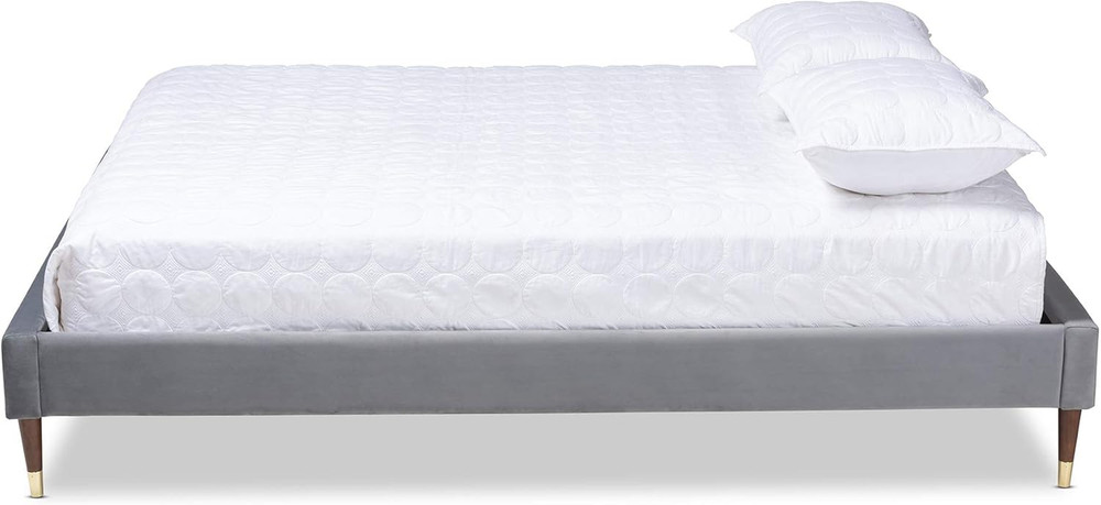 Stylish Gray Double Bed Frame by for Modern Bedrooms