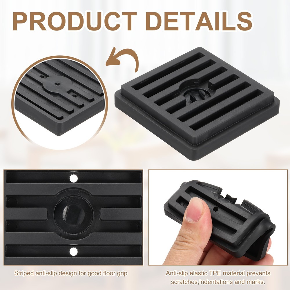 8Pcs Bed Risers Square Heavy Duty Stackable Lift Block to 0.5 Inch Black