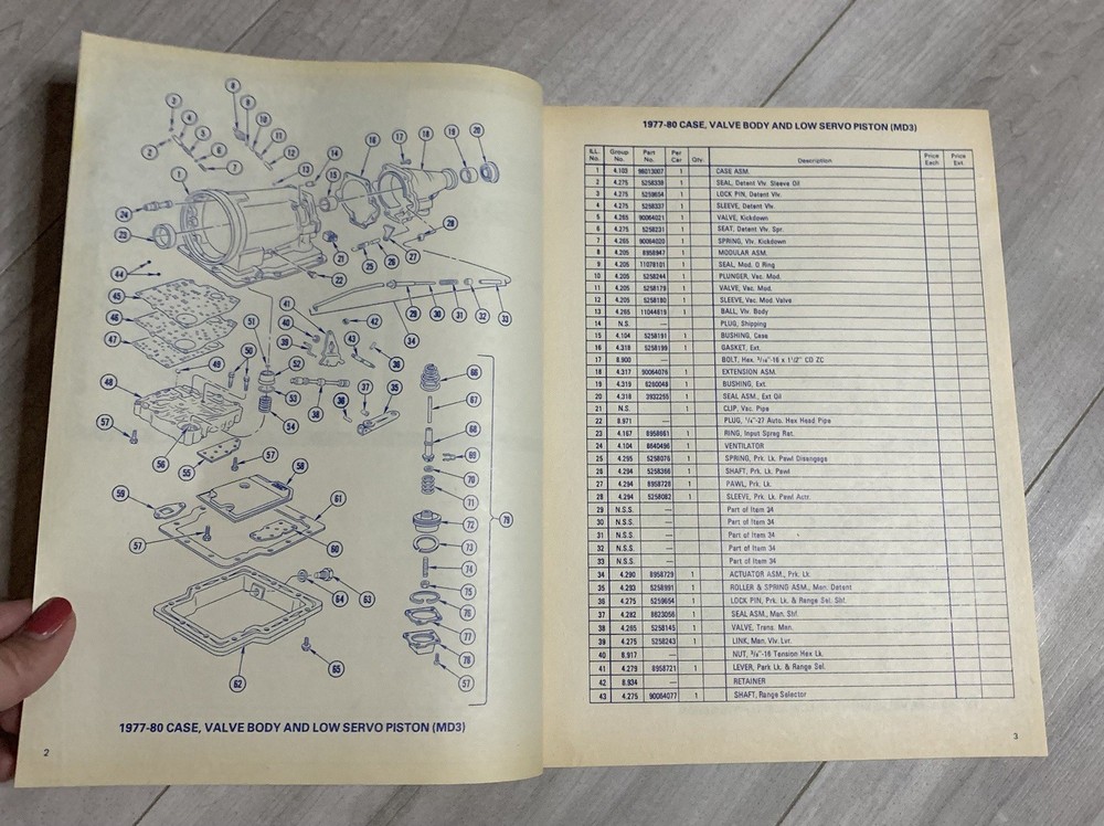 Qwik-Req Forms 1977-1980 MD-3 Automatic Transmission Chevrolet GM