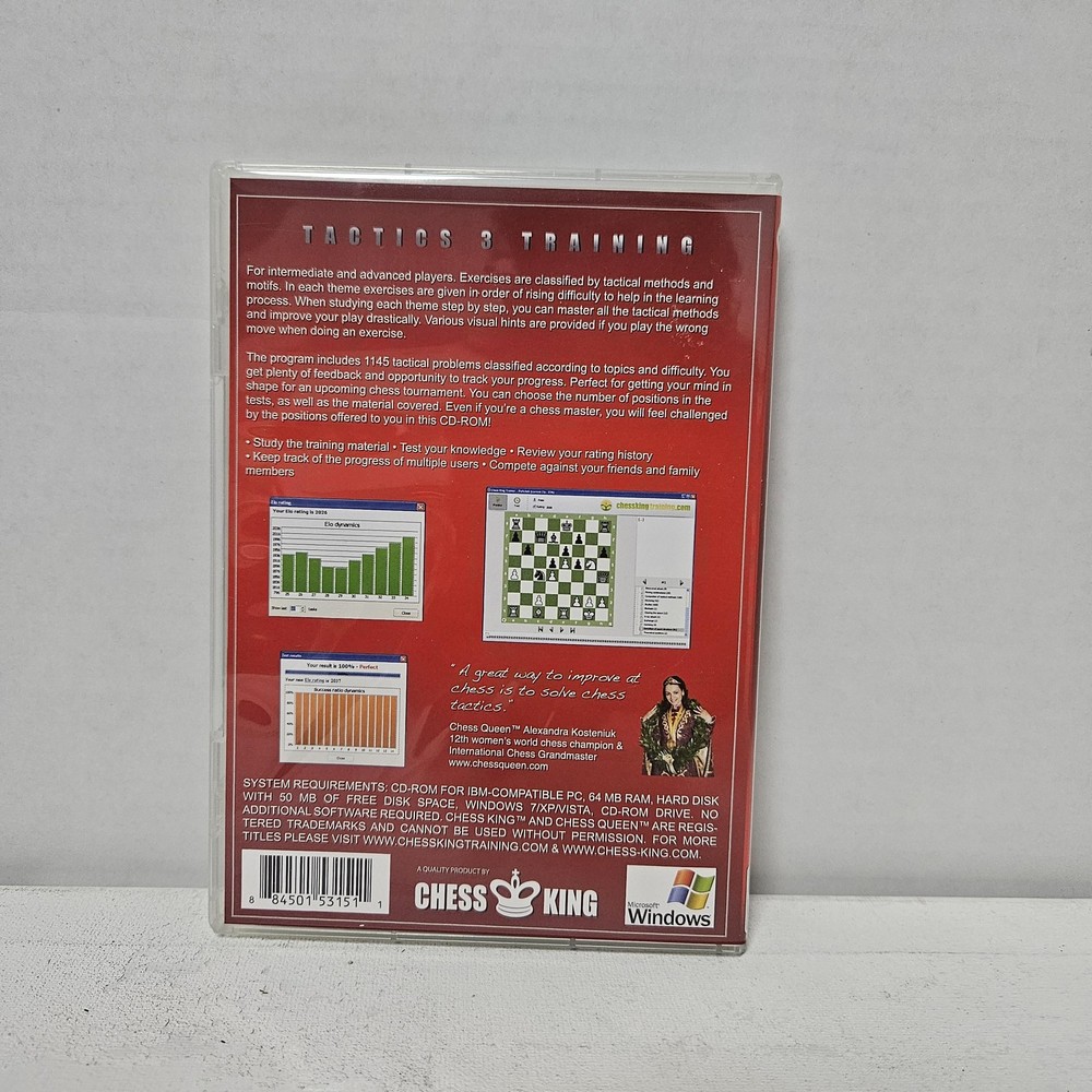 Chess Tactics Level 3 CD-ROM Training 1145 Exercises Intermediate Advanced PC